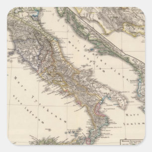 Italia, Gallia cisalpina, Sicilia, Sardinië Vierkante Sticker