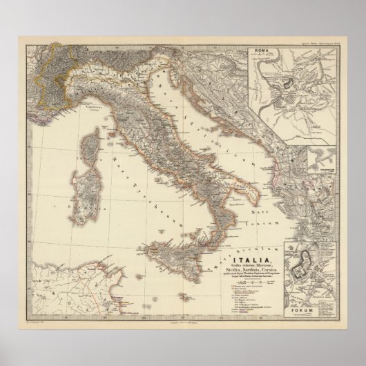 Italia, Gallia citerior, Illyricum, Sicilia Poster (Voorkant)