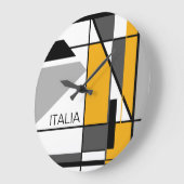 "Italia" Gold Black Grey White Geometric Design Grote Klok (Hoek)