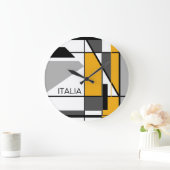 "Italia" Gold Black Grey White Geometric Design Grote Klok (Huis)