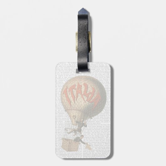 Italia Hot Air Balloon Bagagelabel (Achterkant verticaal)