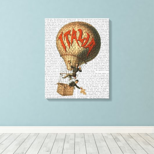 Italia Hot Air Balloon Canvas Afdruk (Insitu (Houten vloer))