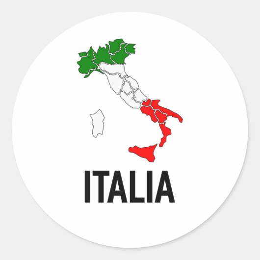 Italia Italiaans Vlag Italië Italiano T-shirt Ronde Sticker (Voorkant)