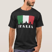  Italia Italiaans Vlag Italië Skyline Mannen Vrouw T-shirt (Voorkant)