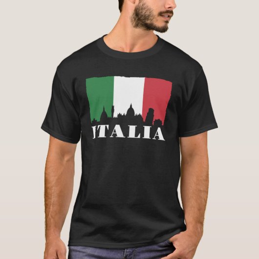 Italia Italiaans Vlag Italië Skyline Mannen Vrouw T-shirt (Voorkant)