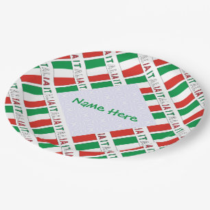 Italia Italiaanse Vlag Getegeld Groen Persoonlijk  Papieren Bordje