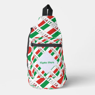 Italia Italiaanse Vlag Tegel Groen Gepersonaliseer Sling Bag