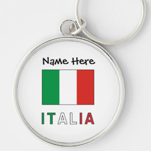 Italia Italiaanse Vlag Zwart Personalisatie  Sleutelhanger