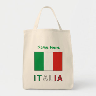 Italia Italiaanse Vlag Zwart Personalisatie Tote Bag