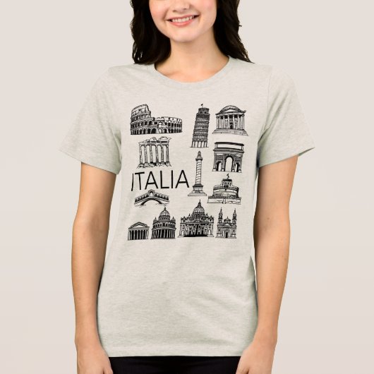 Italia Italian Monuments  Tri-Blend Shirt (Voorkant)