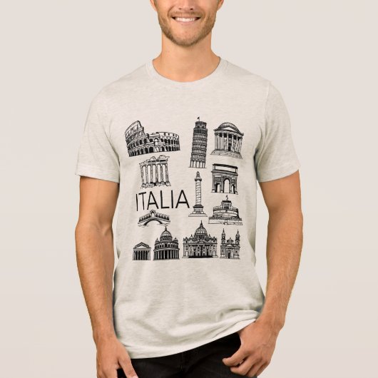 Italia Italian Monuments  Tri-Blend Shirt (Voorkant)