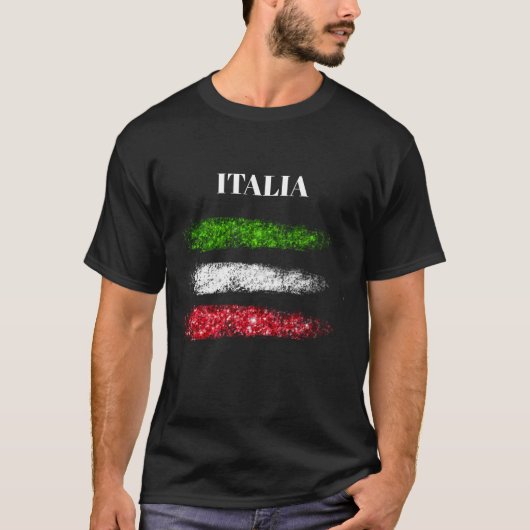 *~* ITALIA ITALIAN Simple Abstract Flag MAN T-shirt (Voorkant)