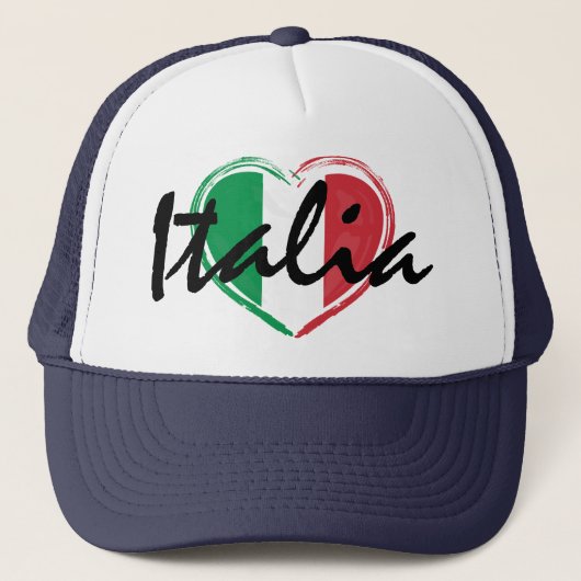 Italia Italië Italiaanse liefde hart vlag trucker Trucker Pet (Voorkant)