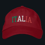 ITALIA Italië Vlag Kleuren Groen Wit en Rood Geborduurde Pet<br><div class="desc">ITALIA geborduurd met Italian Flag Kleuren Groen Wit en Rood op Rood pet. Maakt een prachtig cadeau voor iedereen die het prachtige land van Italië aanbidt!</div>