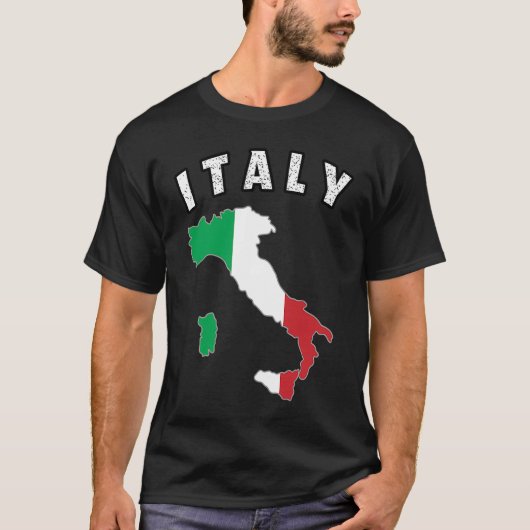 Italia Italië Vlag Souvenir Italiaanse kaart  T-shirt (Voorkant)
