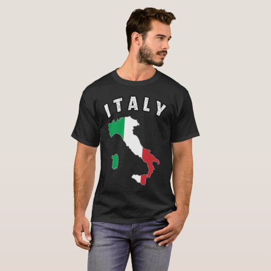 Italia Italië Vlag Souvenir Italiaanse kaart  T-shirt (Voorkant volledig)