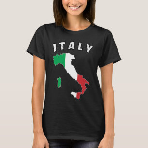 Italia Italië Vlag Souvenir Italiaanse Landkaart T-shirt