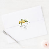 Italia Lemon Calligraphy Bruidsfeest Bedankt Ronde Sticker (Envelop)