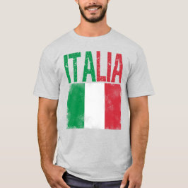Italia met Italiaanse vlag verdrietig retro look T-shirt