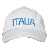 Italia Or Italy White Cap with Blue Embroidery Geborduurde Pet (Voorkant)