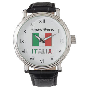 Italia Persoonlijke Italiaanse Vlag  Horloge