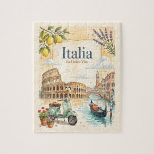 Italia Reizen in Vintage Stijl Legpuzzel