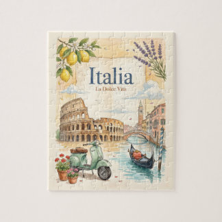 Italia Reizen in Vintage Stijl Legpuzzel
