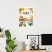 Italia Reizen in Vintage Stijl Poster (Thuiskantoor)