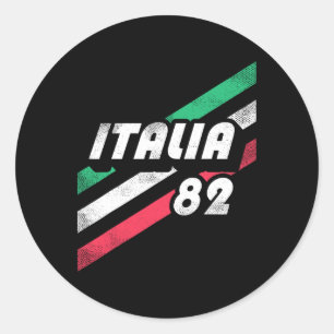 Italia Retro Italiaanse 80's Vintage-look Italië V Ronde Sticker
