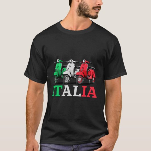 Italia Scooter Bromfiets Motorfiets T-shirt (Voorkant)