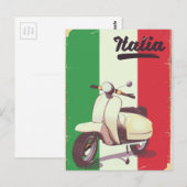 Italia Scooter Vintage reisposter Briefkaart (Voorkant / Achterkant)