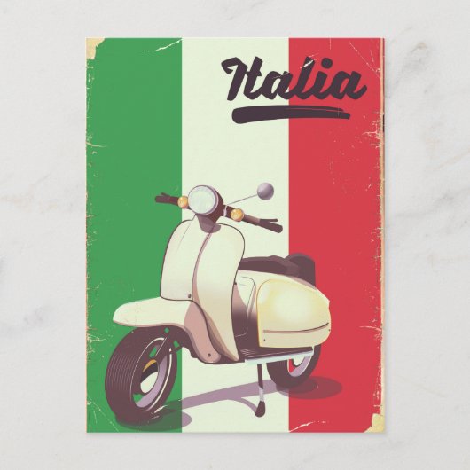 Italia Scooter Vintage reisposter Briefkaart (Voorkant)