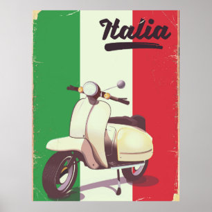 Italia Scooter Vintage reisposter Poster