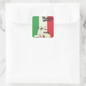 Italia Scooter Vintage reisposter Vierkante Sticker (Tas)