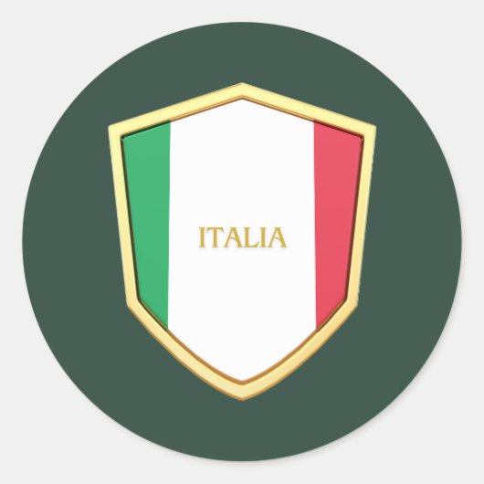 Italia Shield Soccer Football Fan Ronde Sticker (Voorkant)