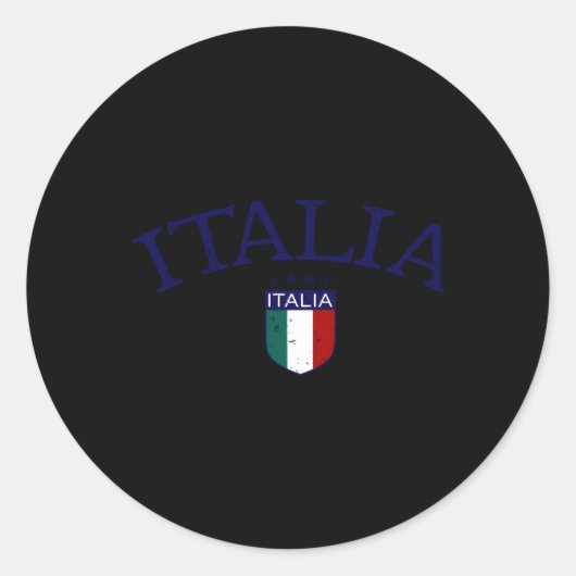 Italia Soccer Ronde Sticker (Voorkant)