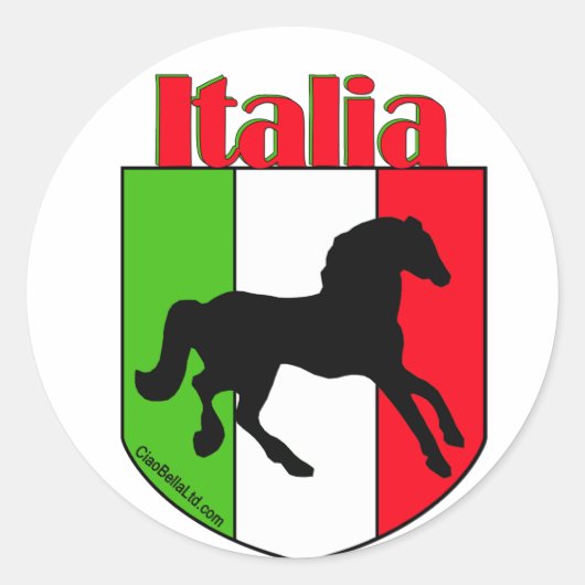 Italia Stallion Crest Ronde Sticker (Voorkant)