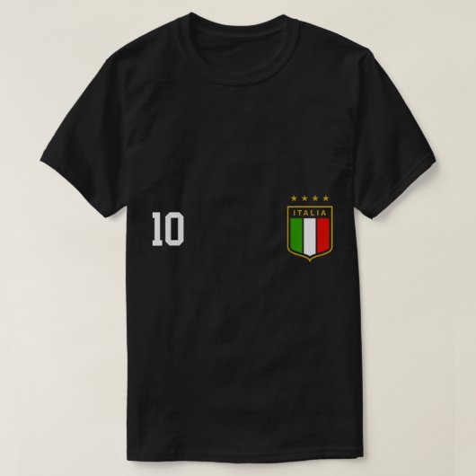 Italia Team Sports Number 10 Italy Soccer Italiaan T-shirt (Design voorkant)
