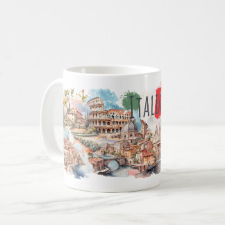 Italia Travel Mug Italian Lifestyle Gift Rome Art Koffiemok