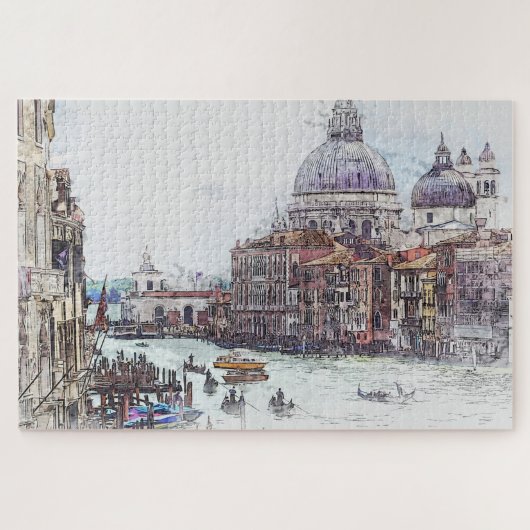 Italia, Venice Canal Gondolas Legpuzzel (Horizontaal)