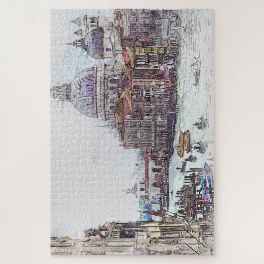 Italia, Venice Canal Gondolas Legpuzzel (Verticaal)