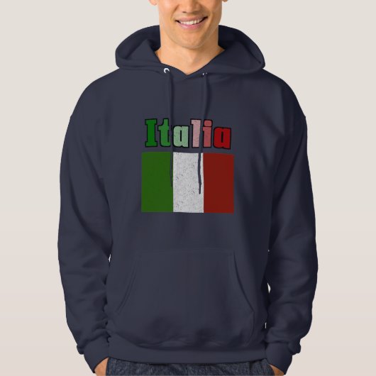 Italia  Vlag Gedekt Sweatshirt (Voorkant)