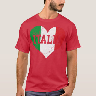 Italia Vlag Hart Liefde Italië Italiaans T-shirt