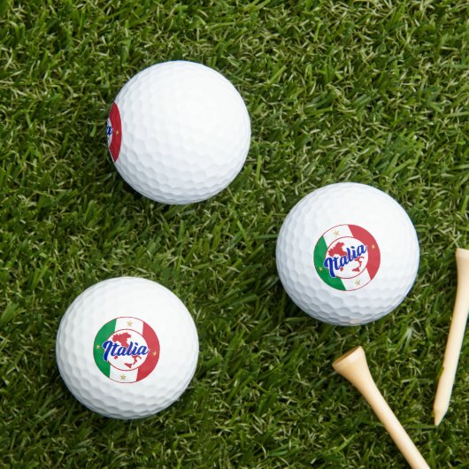 Italia Vlag & Kaart Golfballen (Insitu Gras)