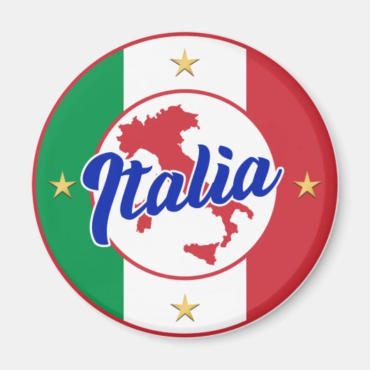 Italia Vlag & Kaart Magneet (Voorkant)