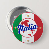 Italia Vlag & Kaart Ronde Button 7,6 Cm (Voorkant /achterkant)