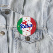 Italia Vlag & Kaart Ronde Button 7,6 Cm (In situ)