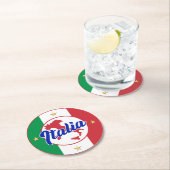 Italia Vlag & Kaart Ronde Kartonnen Onderzetter (Insitu)