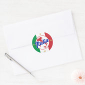 Italia Vlag & Kaart Ronde Sticker (Envelop)