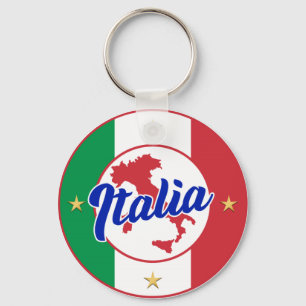 Italia Vlag & Kaart Sleutelhanger